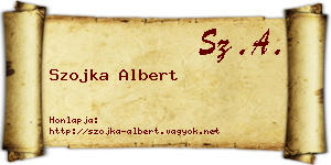 Szojka Albert névjegykártya