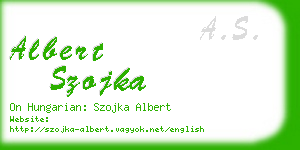 albert szojka business card